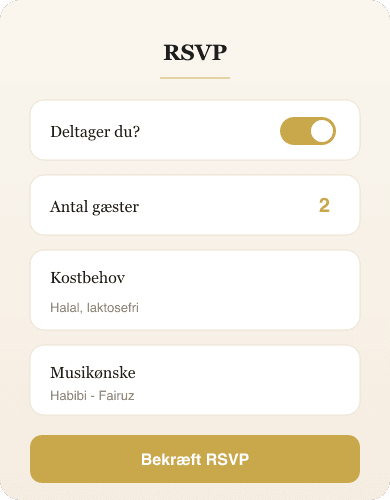 RSVP con dettagli